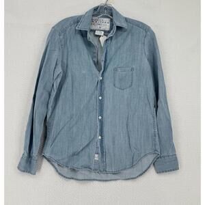 Frank & Eileen Light Blue Denim Long Sleeve Button Eileen Top Sz XXS